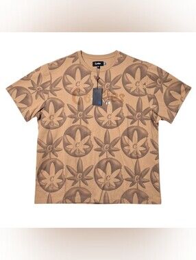 NWT Cookies SF All Over Leaf Graphic Tee Orange Brown 3XL